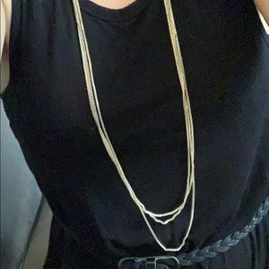 Long Silvertone Necklace